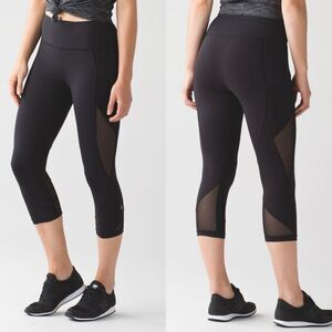 lululemon athletica Black Mesh Panel Leggings